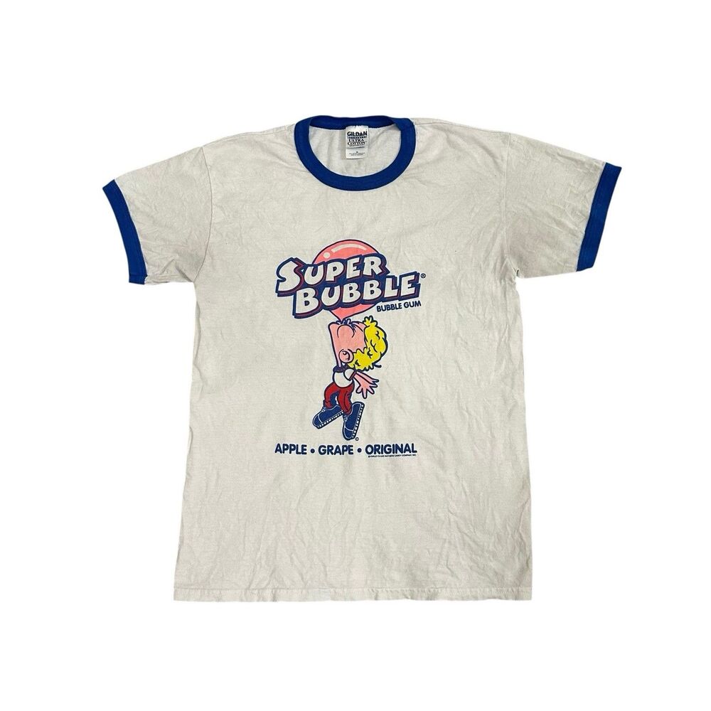 Vintage Super Bubble Gum Ringer T Shirt Men’s M Farley’s And Sathers Candy Co